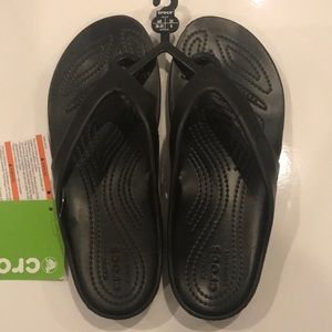 Crocs Black Flip Flops 8w New